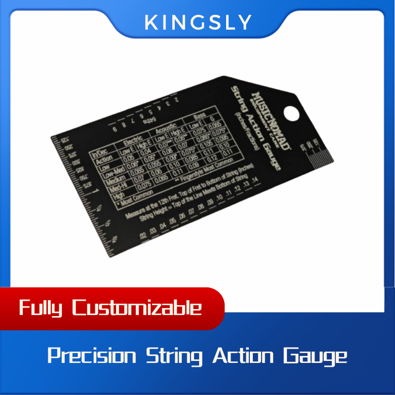 10pcs, Precision String Action Gauge, Electroplated Black Musical Instrument Tool Ruler, Custom Stainless Steel Measuring Tool