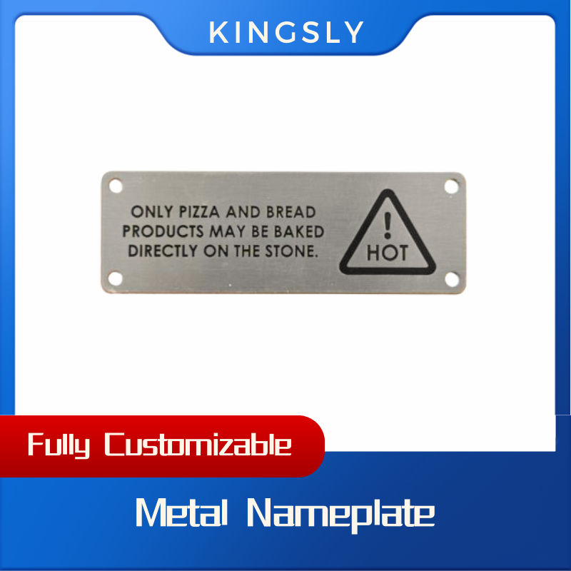 10pcs, Industrial Metal Nameplates, 1 x 4 screw holes, ideal for marking industrial equipment and material.