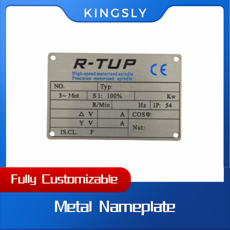 10pcs, Industrial Metal Nameplates, ideal for marking industrial equipment and material, 1 x 4 screw holes.